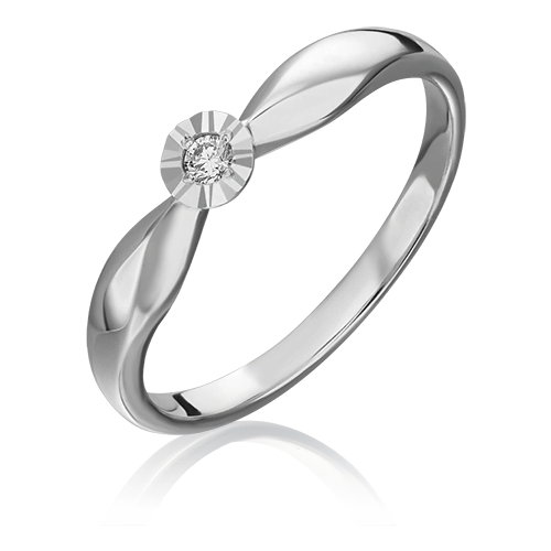 PLATINA jewelry Кольцо из белого золота с бриллиантом 01-1493-00-101-1120-30, размер 16,5