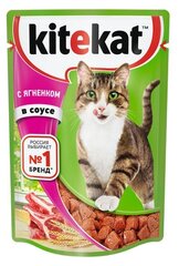 Kitekat Паучи с ягненком в соусе для кошек 0,085 кг 35281 (10 шт)