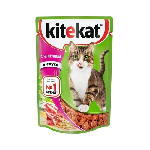 Kitekat Паучи с ягненком в соусе для кошек 0,085 кг 35281 (34 шт)