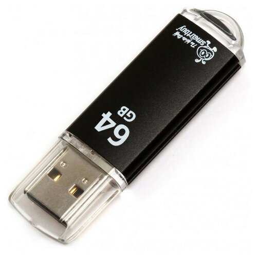 Флеш-память Smartbuy V-Cut, 64Gb, USB 2.0, чер, SB64GBVC-K