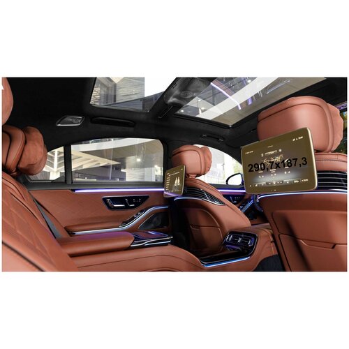 Комплект защитной статической пленки для задних мониторов пассажиров 10.2' на Mercedes-Benz S-Class (глянцевая)