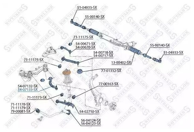 STELLOX 5407133SX 54-07133-SX_рычаг задний нижний правый алюм.\ Audi A4 all 04