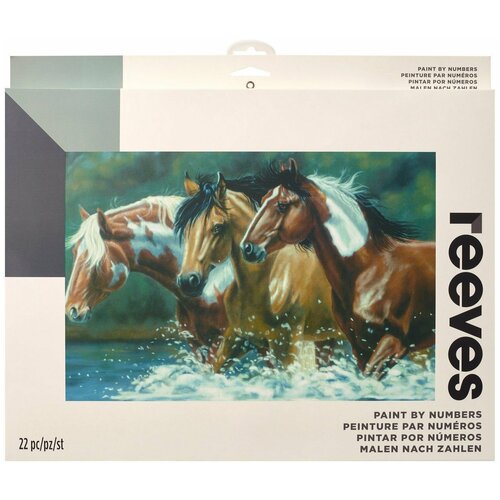 Набор Рисуем по номерам рисунок-лошади, акриловые краски, Reeves