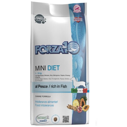 FORZA10 DOG MINI DIET монобелковый для взрослых собак маленьких пород при аллергии с рыбой (0,4 кг)