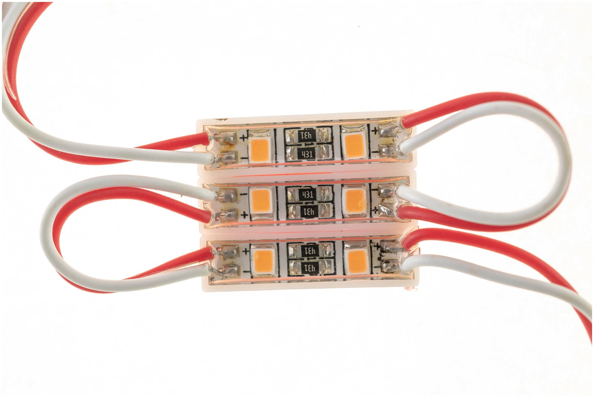 Светодиодный модуль нелинзованный SMD 5730 3 LED 12 В 0.72 Вт IP67 желтый