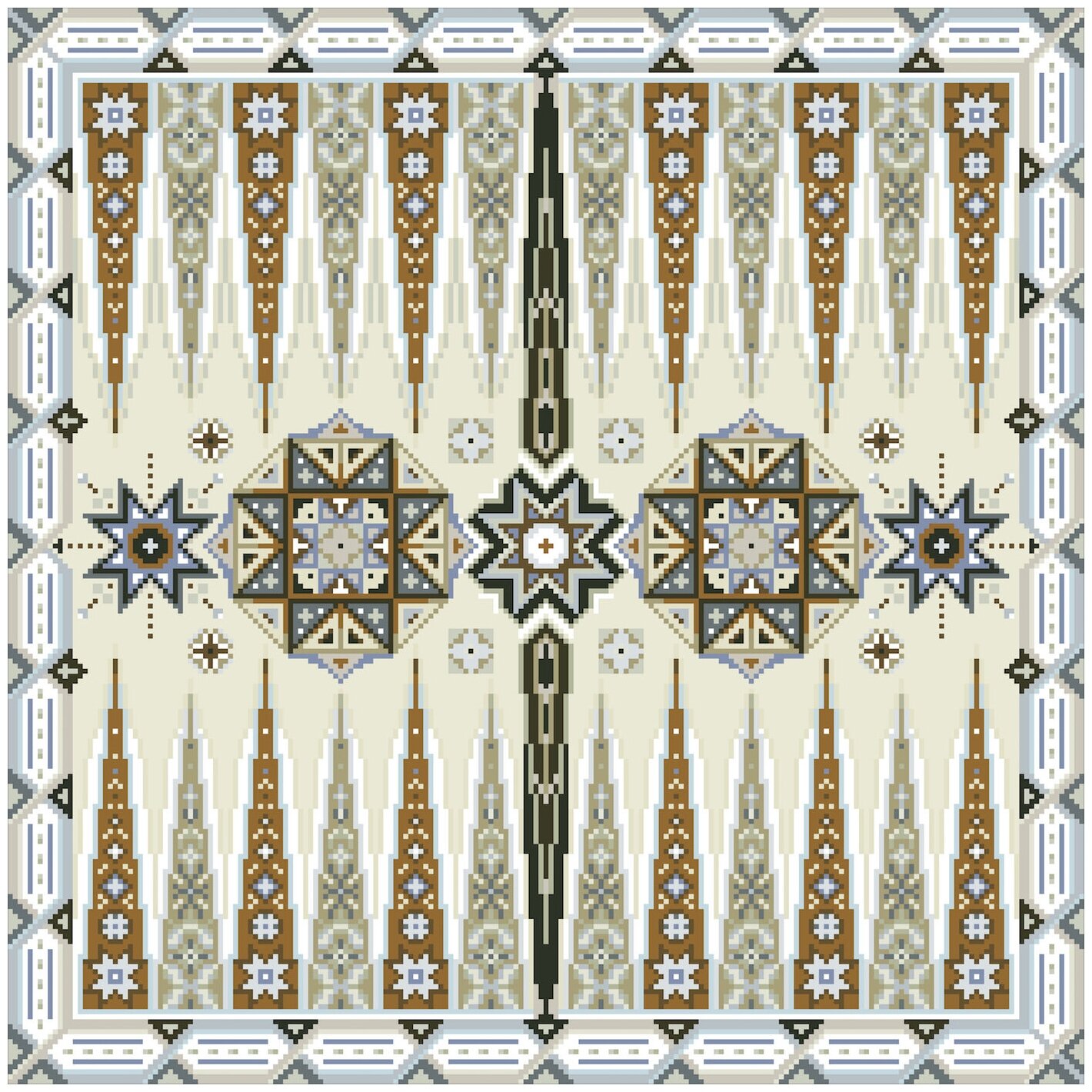 Набор алмазной вышивки "Нарды. Декор для стола", размер 53,75х53,75см , 17 цветов
