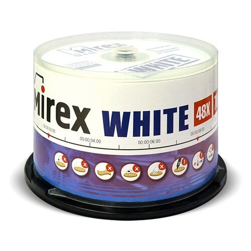 Диск Cd-r Mirex 700 Mb, 48х, Cake Box (50), Thermal Print (50/300) .