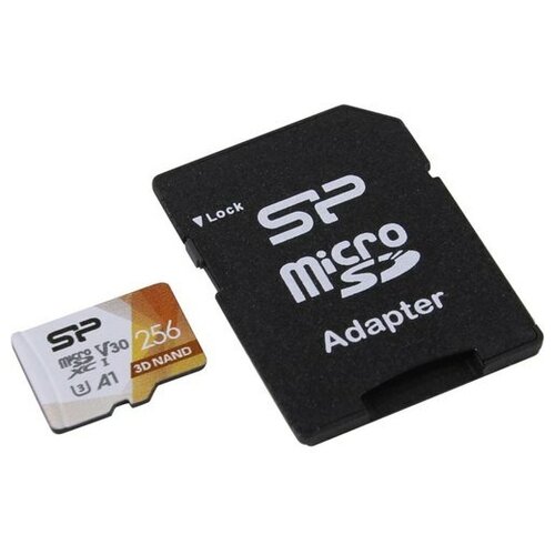 Карта памяти Silicon Power 256GB Superior Pro A2 microSDXC Colorful карта памяти samsung pro endurance 256 гб class 10 v30 uhs i u3 адаптер на sd