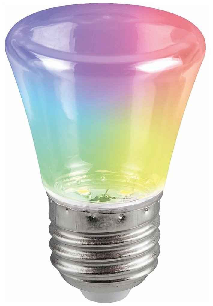 Лампа светодиодная, (1W) 230V E27 RGB C45, LB-372 прозрачный быстрая смена цвета 3шт