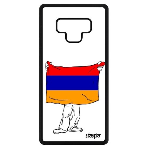 фото Противоударный чехол на мобильный // galaxy note 9 // "флаг армении с руками" страна туризм, utaupia, белый