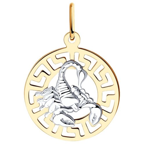 кулоны the jeweller знак зодиака скорпион из золота с фианитами Подвеска SOKOLOV, золото, 585 проба