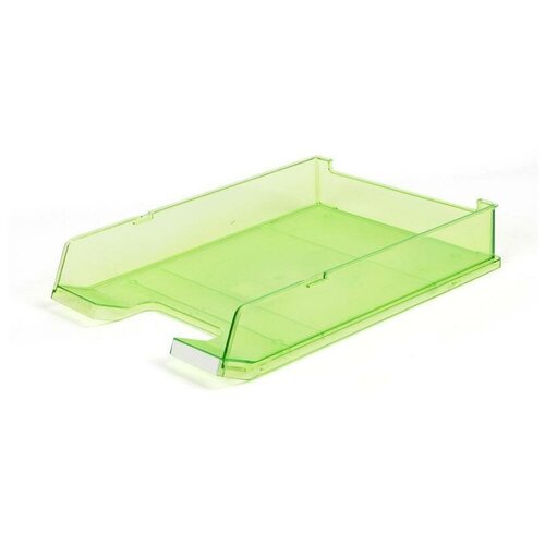 Лоток для бумаг горизонтальный HAN, прозрачный зеленый, с индексным окном