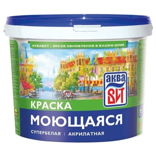 Краска акриловая АкваВИТ моющаяся ВАК-20 белый 1.3 кг