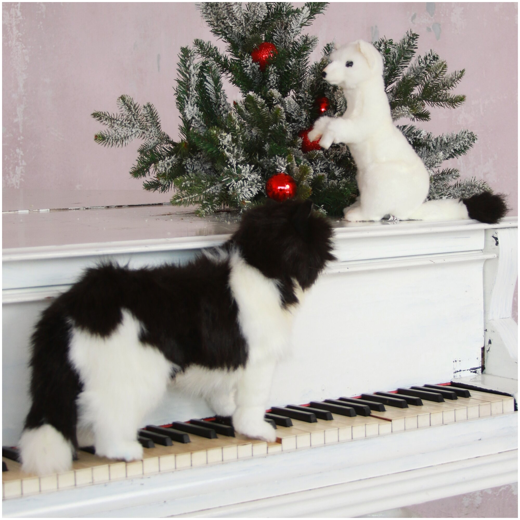 Мягкая игрушка Hansa Кошка черно-белая 40 см - фото №11