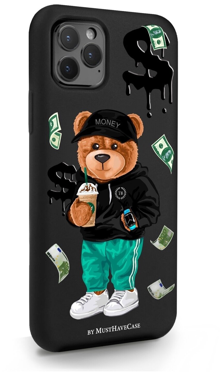 Черный силиконовый чехол MustHaveCase для iPhone 11 Pro Tony Bear/ Мишка Тони для Айфон 11 Про