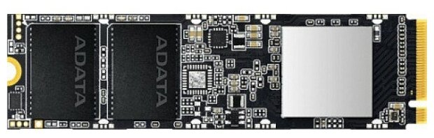 SSD M.2 ADATA 256 ГБ SX8100 (PCI-E 3.0 x4, до 3500/1200 Мбит/с, 160000 операций ввода-вывода, 3D TLC, DRAM, Nvm 1.3, 160 тбвт, 22x80 мм)