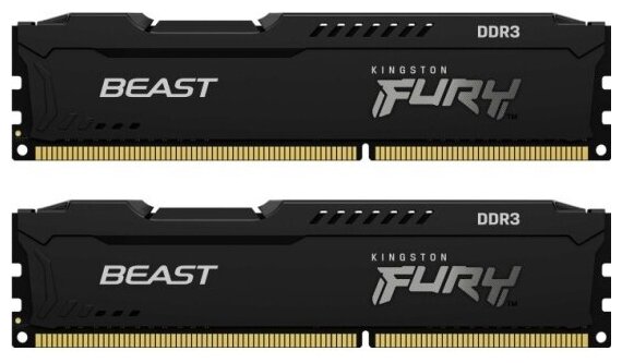 Оперативная память Kingston DDR3 8Gb KIT 2x4Gb 1600MHz pc-12800 FURY Beast Black (KF316C10BBK2/8)