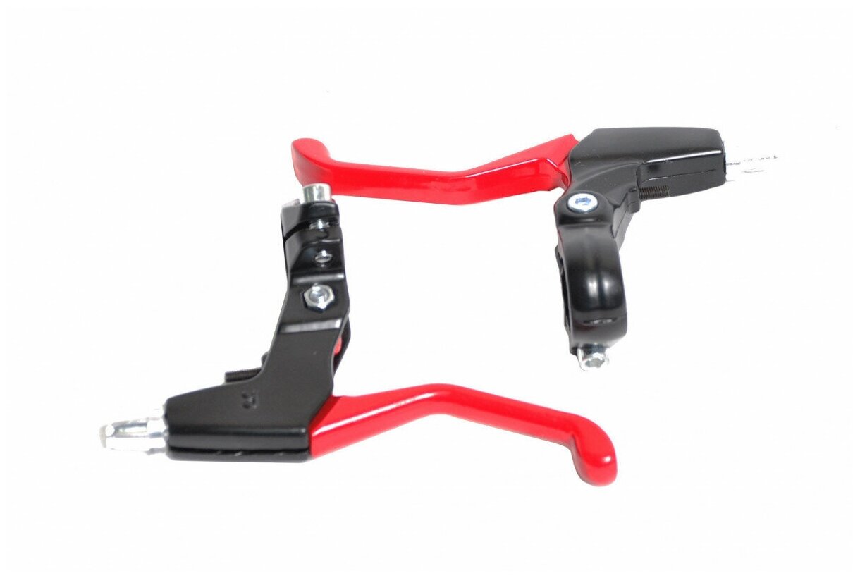 Тормозные ручки 00-171607 алюминиевые V-брэйк/кантилеверный красно-черные HORST