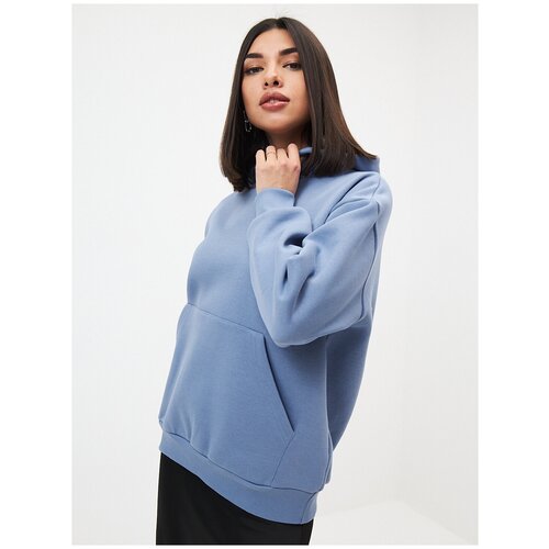 фото Худи женское katharina kross kk-hk-003kb-джинсовый, прямой силуэт / сlassic fit, цвет синий, размер 52-54 (xl)