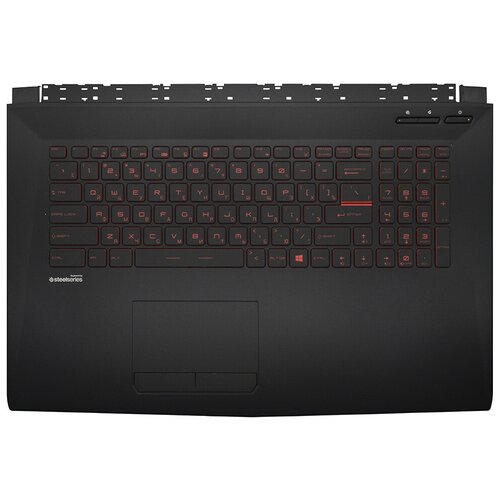 фото Клавиатура для ноутбука msi pe72 7re черная топ-панель с красной подсветкой
