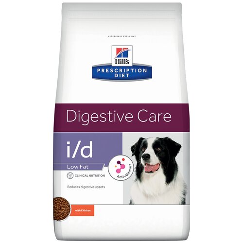 Корм Hill's Prescription Diet i/d Low Fat Digestive Care для собак диета для поддержания здоровья ЖКТ и поджелудочной железы с курицей, 12 кг