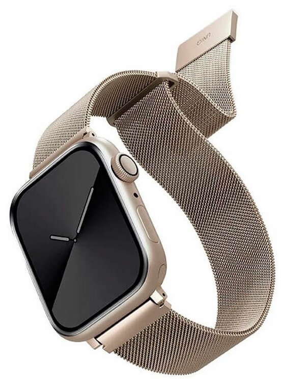 Ремешок Uniq Dante Strap Mesh Steel для Apple Watch 41/40/38 мм, цвет "Звездный свет" (41MM-DANSLGT)