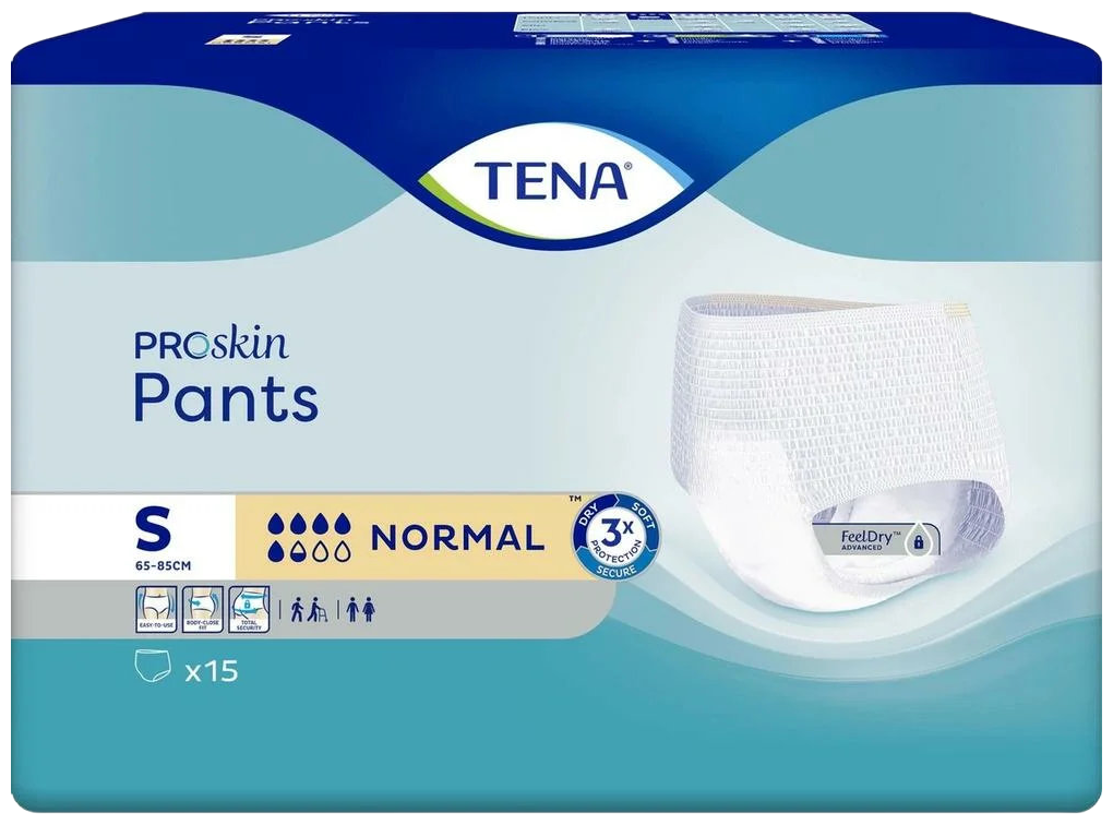 Подгузники-трусы Tena ProSkin Pants Normal Small, объем талии 65-85 см, 15 шт.