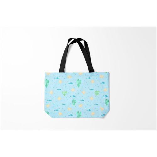 фото Сумка-шоппер / 46х35 см / морские жители / рыбы подводный мир burnettie