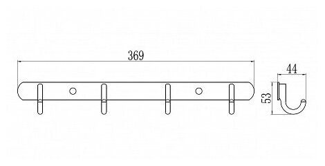 Планка с крючками (4 крючка) Savol - фотография № 2