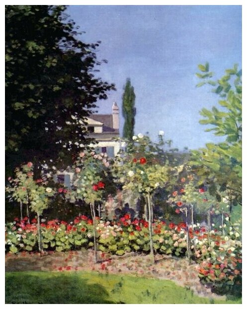 Репродукция на холсте Цветущий Сад в Сент-Адрессе (Flowering Garden at Sainte-Adresse) Моне Клод 50см. x 63см.