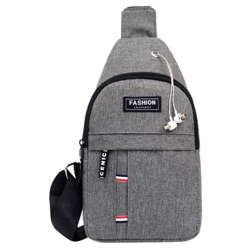 фото Сумка кросс-боди , фактура гладкая, серый 3d family