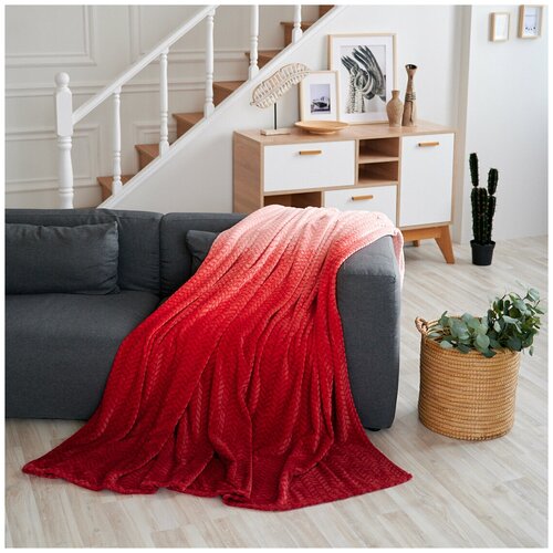 фото Плед " деграде", красный, 200*220 см bozhong home textile