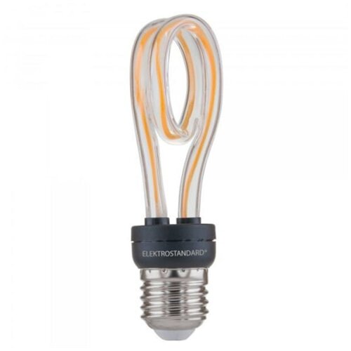 фото Лампа светодиодная филаментная elektrostandard e27, 4 вт, спираль декоративная прозрачная 220 лм, теплый белый свет