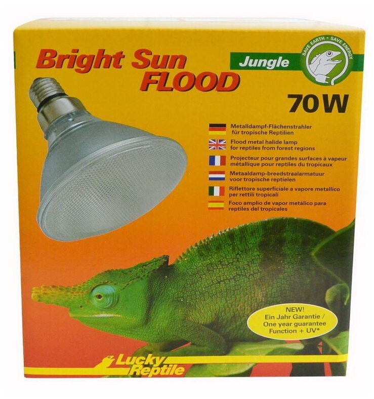 Лампа 3 в1 LUCKY REPTILE "Bright Sun UV FLOOD Джунгли 70Вт" (Германия)