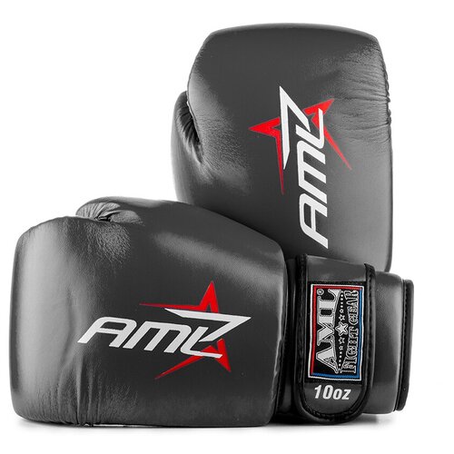 Перчатки боксерские AML Star 2 черные (10 унций) боксерские перчатки aml sport черные 16 унций