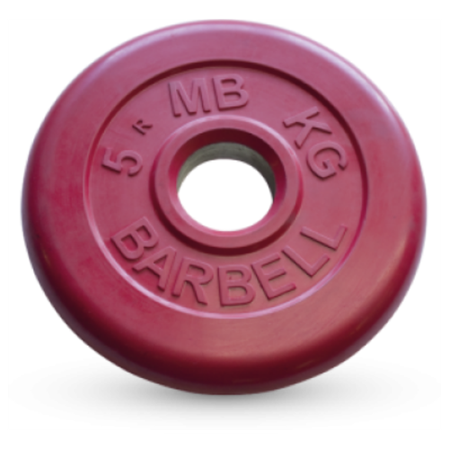 5 кг диск (блин) MB Barbell (красный) 50 мм.