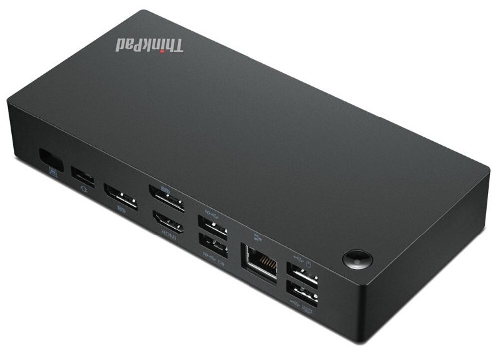 ThinkPad Universal USB-C Dock (2x DP 1.4, 1x HDMI 2.0, 3x USB 3.1, 2x USB 2.0, 1x USB-C, 1x RJ-45, 1x Combo Audio Jack 3.5mm), EU power cord included, rpl. 40AY0090EU