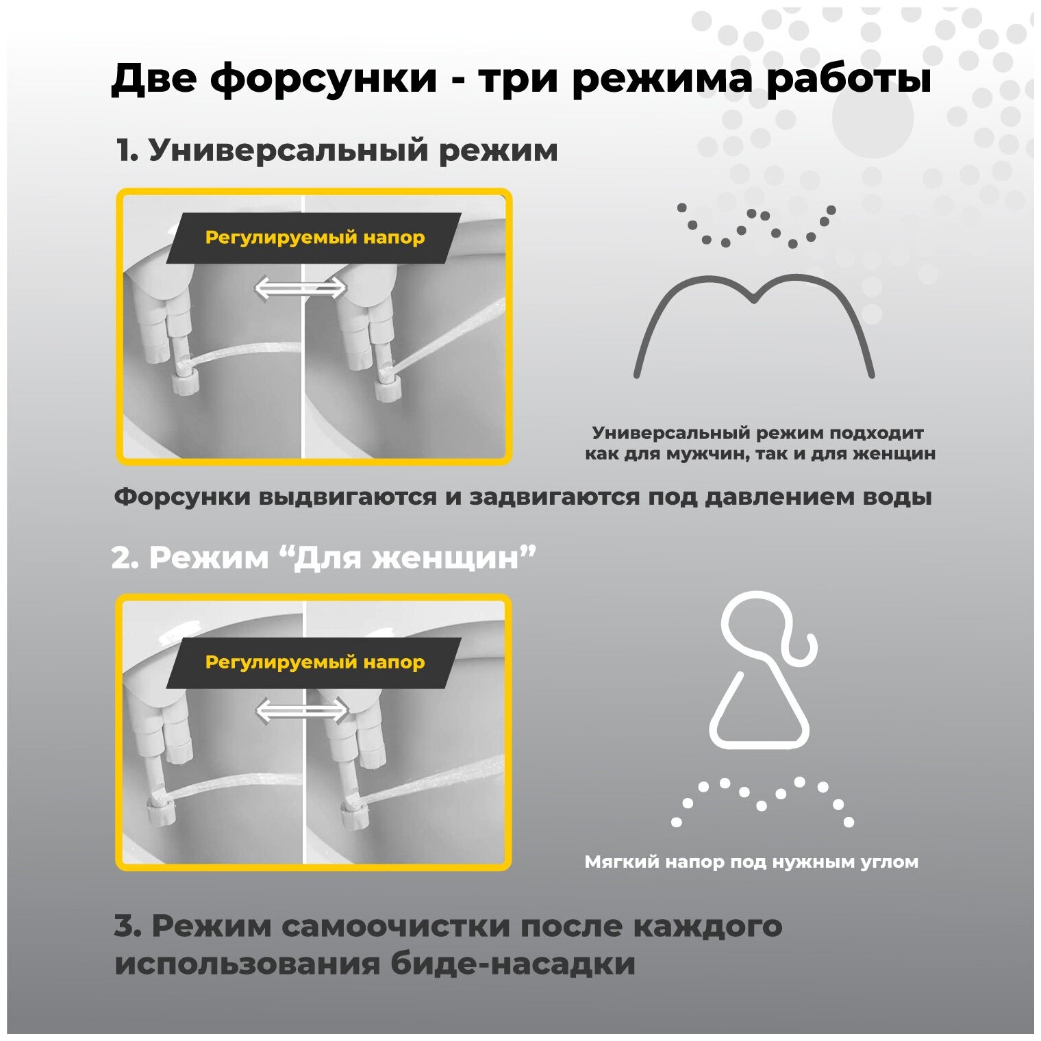 Гигиенический душ Omaeon / биде приставка для унитаза, гарнитур для сантехники с функцией гигиенического душа, белый