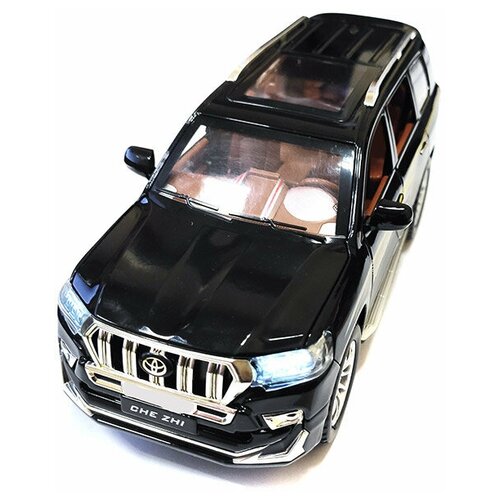 фото Машинка металлическая инерционная "toyota land cruiser prado" 1:24 (черный) xlg