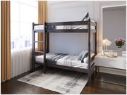 Двухъярусная кровать из массива сосны 200х90 см (габариты 210х100), цвет венге