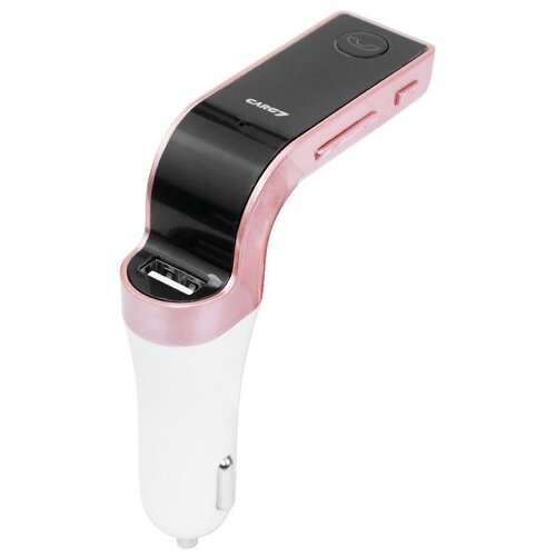 Автомобильный FM-модулятор с Bluetooth, USB, AUX , microSD 4-в-1, цвет розовый