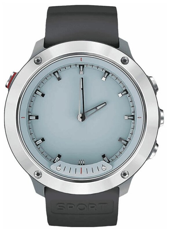 Смарт-часы GEOZON Hybrid, 1.3" Memory LCD, серебристый/черный/серый (G-SM03SVR)
