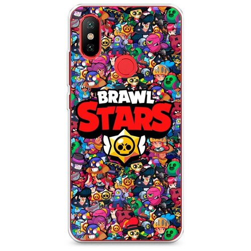 фото Силиконовый чехол "все герои brawl stars" на xiaomi mi a2 / сяоми ми а2 case place