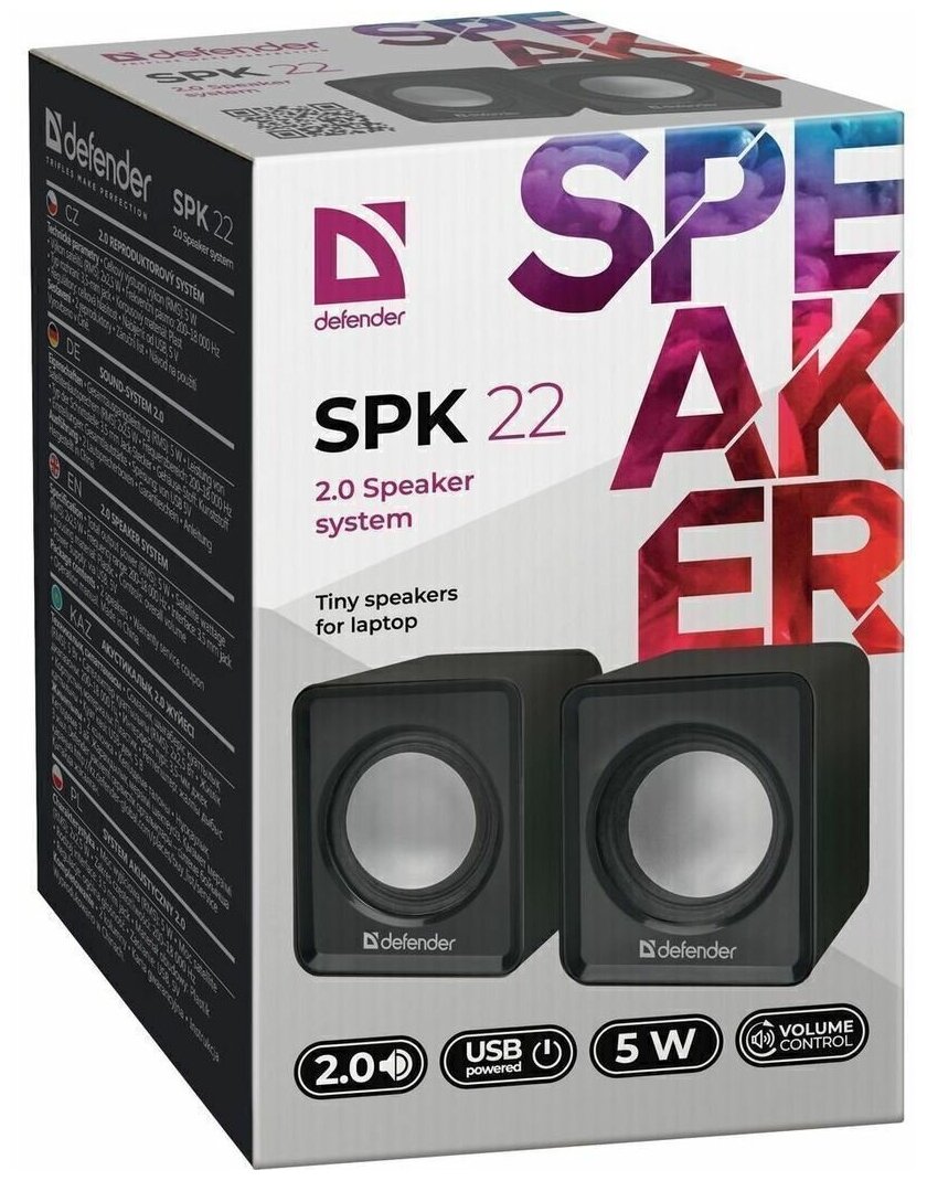 Колонки для компьютера Defender SPK-22 , 4 Вт , с питанием от USB