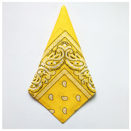 Бандана повязка косынка платок на голову Желтая 54 см
