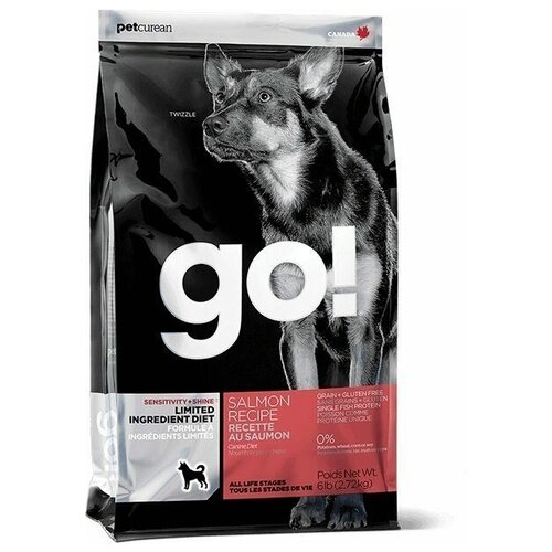 GO! Solutions Корм беззерновой для щенков и собак с лососем для чувствительного пищеварения, 9,98кг