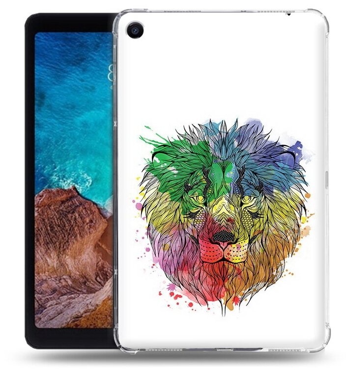 Чехол задняя-панель-накладка-бампер MyPads разноцветный гордый лев для Xiaomi Mi Pad 4 Plus противоударный