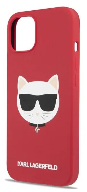 Lagerfeld для iPhone 13 mini чехол Liquid silicone Choupette Hard Red