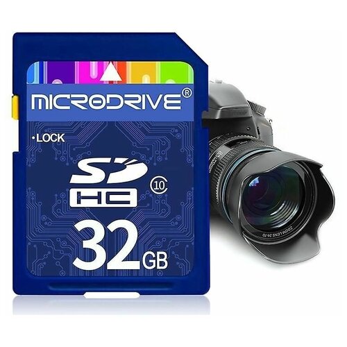Карта памяти MicroDrive SDHC 32 Гб, класс 10 для фотоаппарата, видеокамеры 4K HD