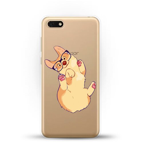 фото Силиконовый чехол корги в очках на huawei y5 prime (2018) andy & paul